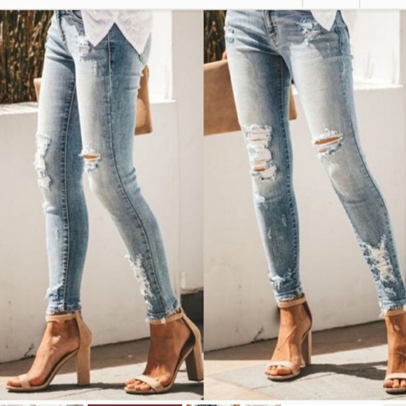 KanCan High Rise Skinny Jeans distressed - Picture 2 of 6